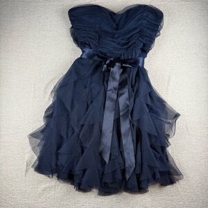 Pear Culture Juniors 13/14 Sparkly Navy Strapless‎ Dress, homecoming, wedding